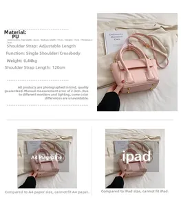 Pink PU leather tote bag details showing trapezium design and metal bottom studs