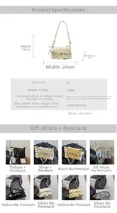 Tableau des tailles et options de couleurs pour sac bandoulière en cuir PU plissé
