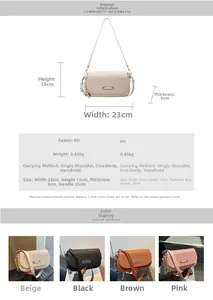 Spécifications de taille pour le sac à bandoulière motif chevron en quatre couleurs