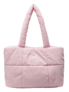 Sac fourre-tout matelassé rose avec poignées rembourrées et tissu imperméable pour femme