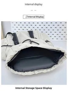 Internal display of travel backpack showing spacious black lining and storage compartments