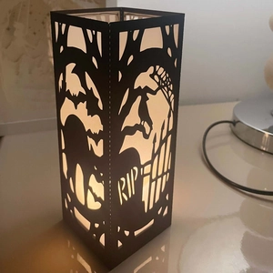 Halloween Hollow Paper Lampshade Black Castle Pumpkin Laser Cut Cardboard Lantern Cover For Holiday Party Home Decoration
