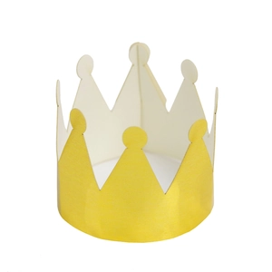 Golden mirror paper crown napkin rings for wedding events and birthday party table decor