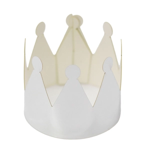 Macro detail of white paper crown napkin ring for weddings and party celebrations