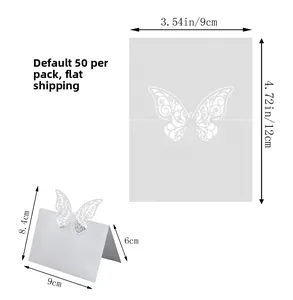 Dimensions détaillées des marque-places papillon découpés au laser en vue à plat