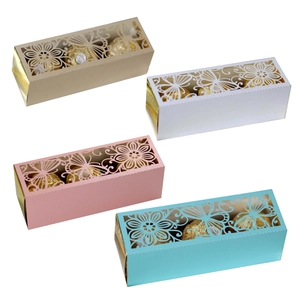Laser Cut Hollow Candy Boxes Butterfly Floral Artificial Pearl Paper Gift Packaging For Wedding Birthday Party Favors