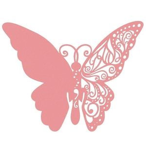 Detailed laser-cut hollow butterfly decoration in soft pink for table cards