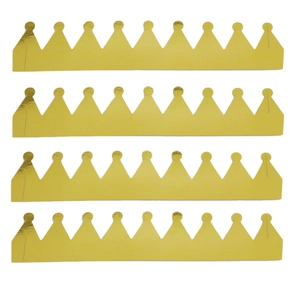 Set of 4 mirror gold crown paper napkin rings with adjustable buckles for wedding party