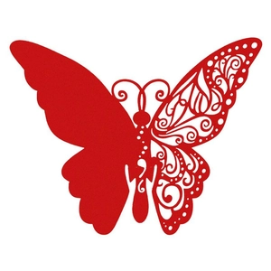 Elegant red hollow-out butterfly decorative card for table settings and wall decor