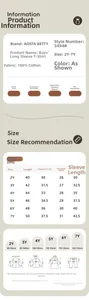 Detailed size chart for boys 100% cotton long sleeve shirt from age 2 to 7 years old
