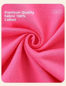 Detailed macro view showing the 100% cotton fabric texture of the pink girls sweatshirt