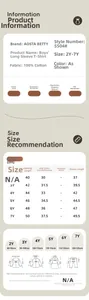 Size guide for boys cotton long sleeve tee with detailed length and chest measurements