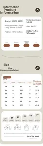 Detailed size guide for boys cotton long sleeve shirt with measurements from 2Y to 7Y