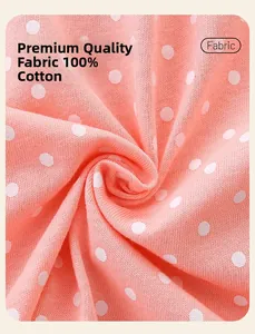 Détail du tissu 100% coton rose à pois blancs pour robe de princesse pour petite fille