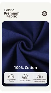 Close-up of 100% cotton navy knit fabric for children's breathable sport pants