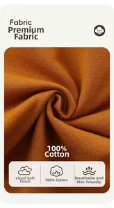 Detail of 100% cotton knit fabric in caramel color with fine breathable texture