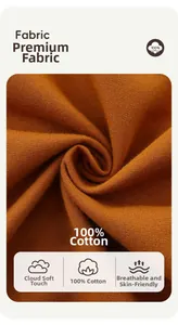 Detail of 100% cotton knit fabric showing breathable texture and soft touch of sweatshirt