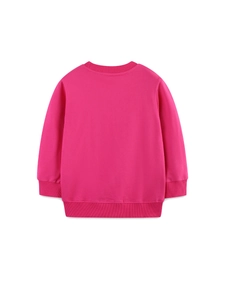 Deep pink girls' sweatshirt with long sleeves and a unicorn print crew neck style
