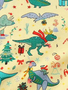 Boys' cotton Christmas sweatshirt featuring colorful cartoon dinosaur and festive holiday prints