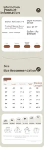 Detailed size guide table for boys' cotton dinosaur print long sleeve t-shirt