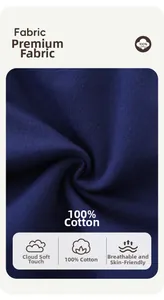 Nahaufnahme aus 100% Baumwolle in Navy-Strick mit atmungsaktiver weicher Textur