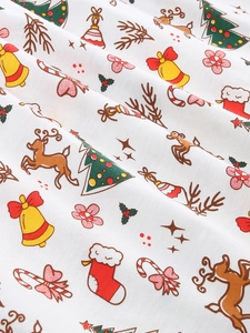 Christmas dress with reindeer and tree prints featuring cute flutter sleeves for girls