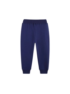 Pantalon de jogging bleu foncé pour garçon avec broderie requin et taille élastique
