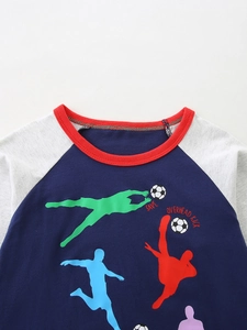 T-shirt manches longues garçon motif football avec manches raglan sportives