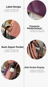 Detail view of backpack showing reinforced straps, side pocket, and secure back zipper