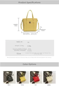 Detailed size specifications for minimalist PU bucket bag with dimension measurements
