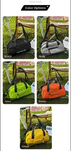 Detailed display of five color options for this nylon sports crossbody bag on grass