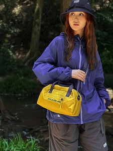 Waterproof yellow nylon crossbody bag with large capacity for outdoor sport activities