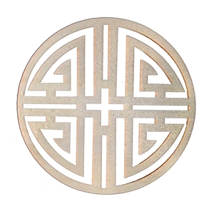 Wooden Laser Cut-out Coaster Heat Insulated Round Hollow Table Mat For Home Kitchen Dining Longevity Character Wood Pad