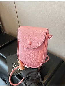 Sac Bandoulière Minimaliste pour Femmes en Cuir PU Motif Litchi Petit Sac Carré à la Mode pour Usage Quotidien Couleur Unie
