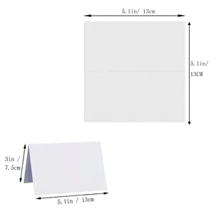 50-pack white pearlescent paper fold-over place cards for wedding table seating