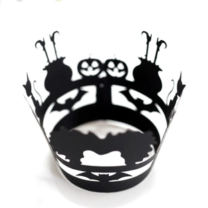 Halloween black hollow cupcake liners with laser cut bats and pumpkins patterns