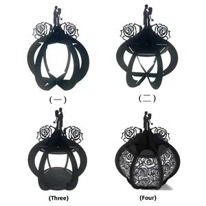 Intricate laser-cut wedding silhouettes and rose hollow patterns for party decor