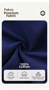 Detail showing high-quality 100% cotton fabric texture for navy blue boys sports pants