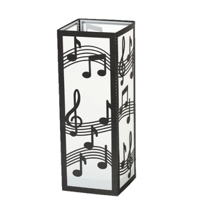 Music themed black note paper lantern night light with musical staff laser cut design