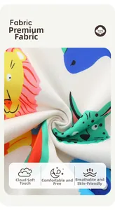 Detailed close-up of 100% cotton fabric with vibrant lion animal print for boys