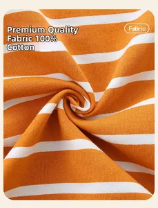 Detailaufnahme aus 100% Baumwolle mit orange-weißen Streifen für Jungen-Sweatshirts