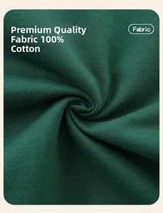 Detailed macro view showing the 100% cotton dark green knit fabric and fine texture