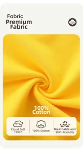 Detailed view of 100% soft cotton knit fabric in yellow for kids dinosaur sweatshirt
