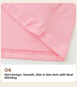 Detail of pink A-line dress hem featuring precise stitching and clean edge finishing