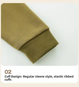Détail du poignet élastique côtelé vert olive sur le cardigan en coton pour enfant