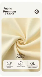 Détail du tissu en maille 100% coton jaune crème doux pour t-shirt enfant à manches longues