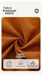 Detail of premium orange knit fabric texture showing softness and 100% cotton fiber