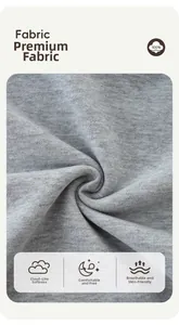Close-up of soft 100% cotton gray knit fabric texture for children sportswear set
