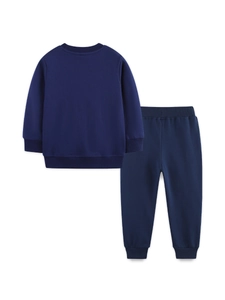 Ensemble de sport pour enfants bleu marine avec sweat-shirt et pantalon à broderie avion