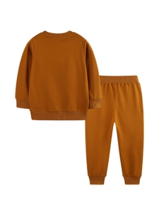 Caramel kids embroidered dinosaur tracksuit with long sleeve sweatshirt and joggers set